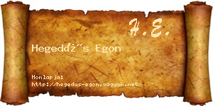 Hegedűs Egon névjegykártya